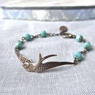 soaring bird and turquoise bracelet by gama