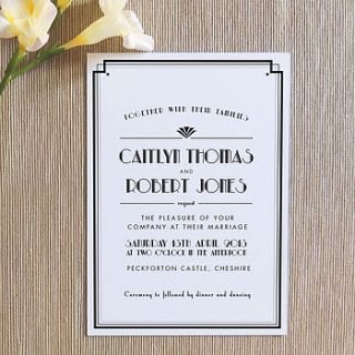 art deco style estelle wedding invitation by project pretty