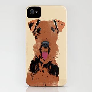airedale terrier dog on iphone case by indira albert