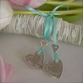 personalised silver wedding bouquet charms by dizzy