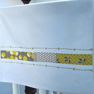embroidered tea towel by blueberry park