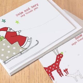 12 children's christmas thank you cards by lucy sheeran