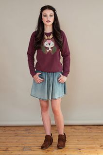 embroidered owl sweatshirt by not for ponies