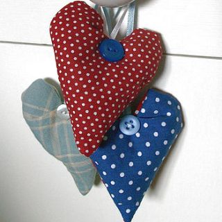trio of lavender filled hearts by hannah shelbourne designs