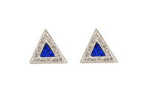 isium lapis lazuli triangular stud earrings by glacier jewellery