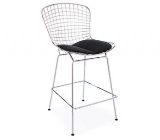 black chrome retro modern bertoia bar stool by ciel