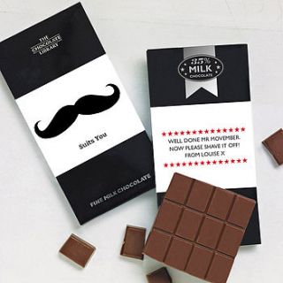 moustache gift chocolate by quirky gift library