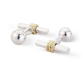 14ct gold plated ring bar cufflinks by argent of london