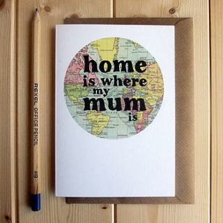 'home is where my mum is' card by bookishly