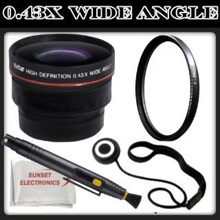 Wide Angle 0.43x High Definition Wide Angle Lens For The Canon Rebel T4i 650D T3 (EOS 1100D), T3i (EOS 600D) Digital SLR Cameras. This Kit Includes UV Protective Filter, Lens Cap Keeper, Lens Cleaning Pen & Microfiber Cleaning Cloth. (Will Attach To T