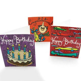 birthday cards for boys  3 for £5 by eggnogg