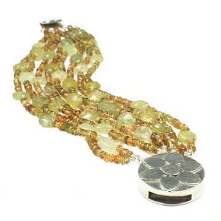 green garnet and tourmaline bracelet by flora bee