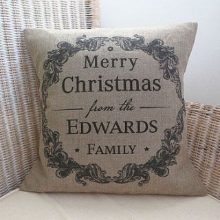 personalised vintage style christmas cushion by vintage designs reborn