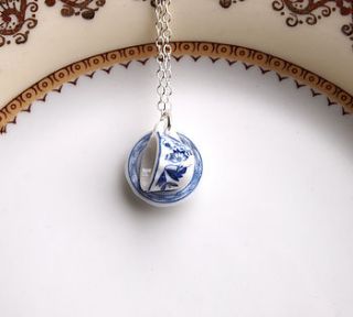 cup and saucer necklace by louise buchan