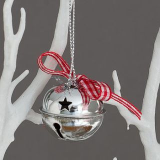 six silver sleigh bells by the flower studio