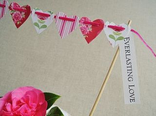 tilda heart cake bunting with greeting label by sew sweet violet