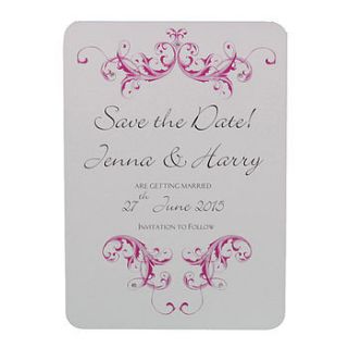 personalised vintage save the date card by dreams to reality design ltd