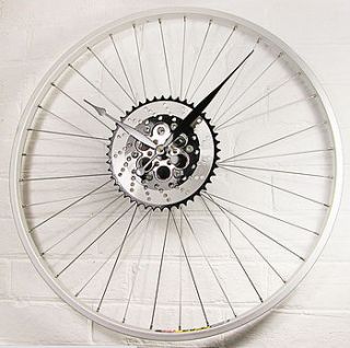 bike wheel sprocket clock black by vyconic