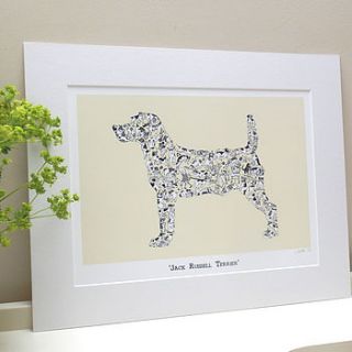 jack russell terrier print by louise tate illustration