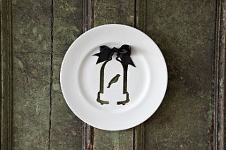 lovebird silhouette wall plate by designed in england
