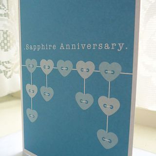 sapphire wedding anniversary card by ello design