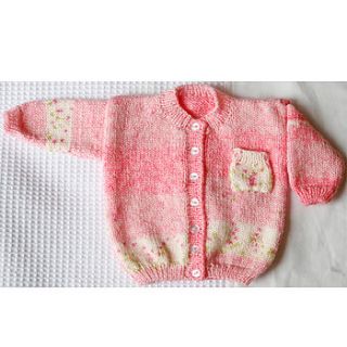 handknitted baby cardigan by red berry apple