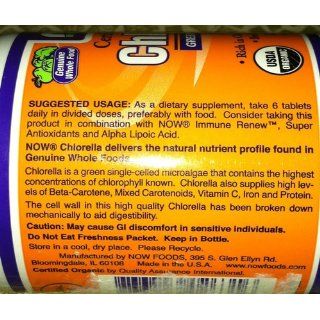 NOW Foods Organic Chlorella 500mg  200 Tablets Health & Personal Care