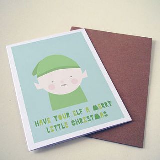 'have your elf a merry christmas' card by hole in my pocket