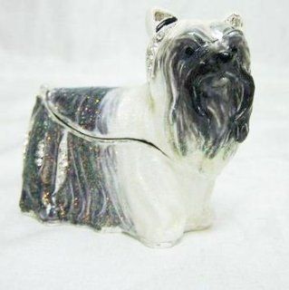 Welforth Fine Pewter Silky Terrier Jewelry Trinket Small Box  
