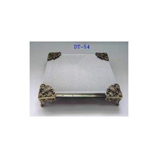Welforth DT54 Amber Fleur De Lis Vanity Tray 8 X 8 X 1.75  Decorative Trays  