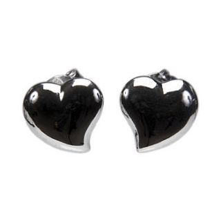 solid heart earrings by tisan jewellery