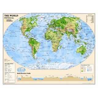 National Geographic Maps Kids Physical World Wall Map (Grades 4 12)