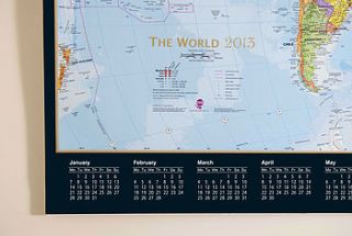 laminated world map 2014 calendar by maps international
