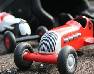 retro wooden race car by when i was a kid
