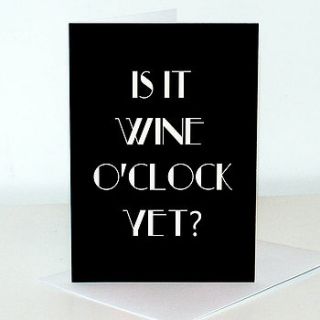 wine o'clock card by ciliegia designs