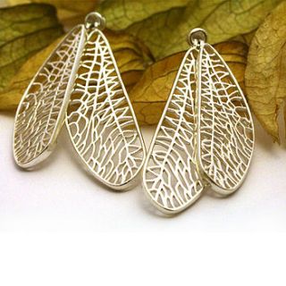 sterling silver lace wing earrings by thomas rose