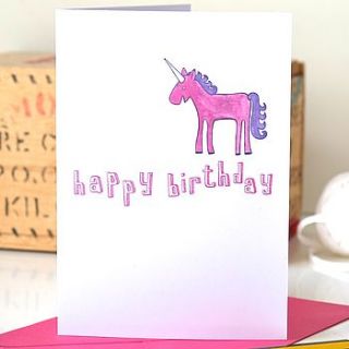 unicorn birthday card by becka griffin illustration