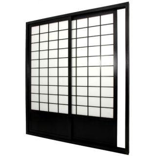 Single Sided Sliding Door Shoji Room Divider in Black