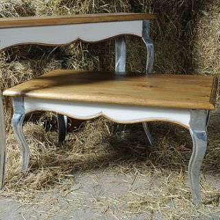 pine and aluminium coffee table by lindsay interiors