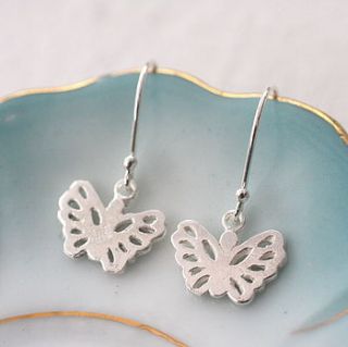 petite butterfly sterling silver earrings by magpie living