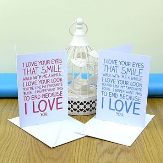 i love you poem greetings card by mirrorin