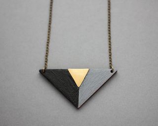 wooden triangle necklace by fawn and rose