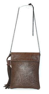 tibana printed leather party bag by incantation home & living