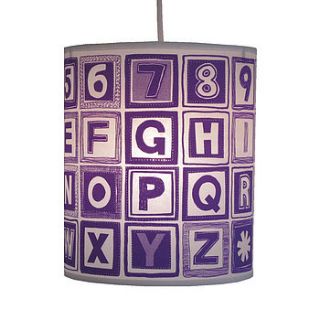 alphabet retro block lampshade by helen rawlinson