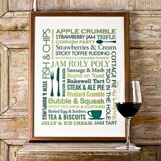 food lover's poster print by rosie robins