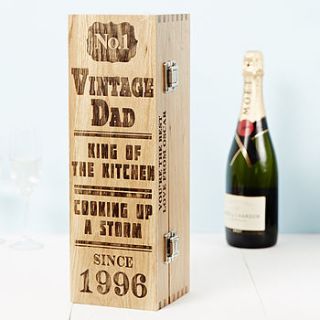 personalised fathers day oak bottle box by sophia victoria joy
