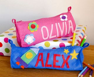 personalised pencil case by mollie mae handcrafted designs