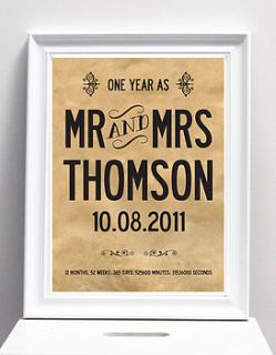 'first wedding anniversary' custom print by i love design