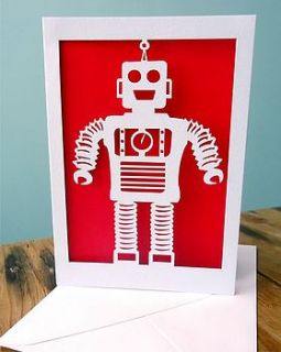 robot laser cut card by pogofandango