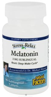 Natural Factors   Stress Relax Melatonin 3 mg.   90 Tablets